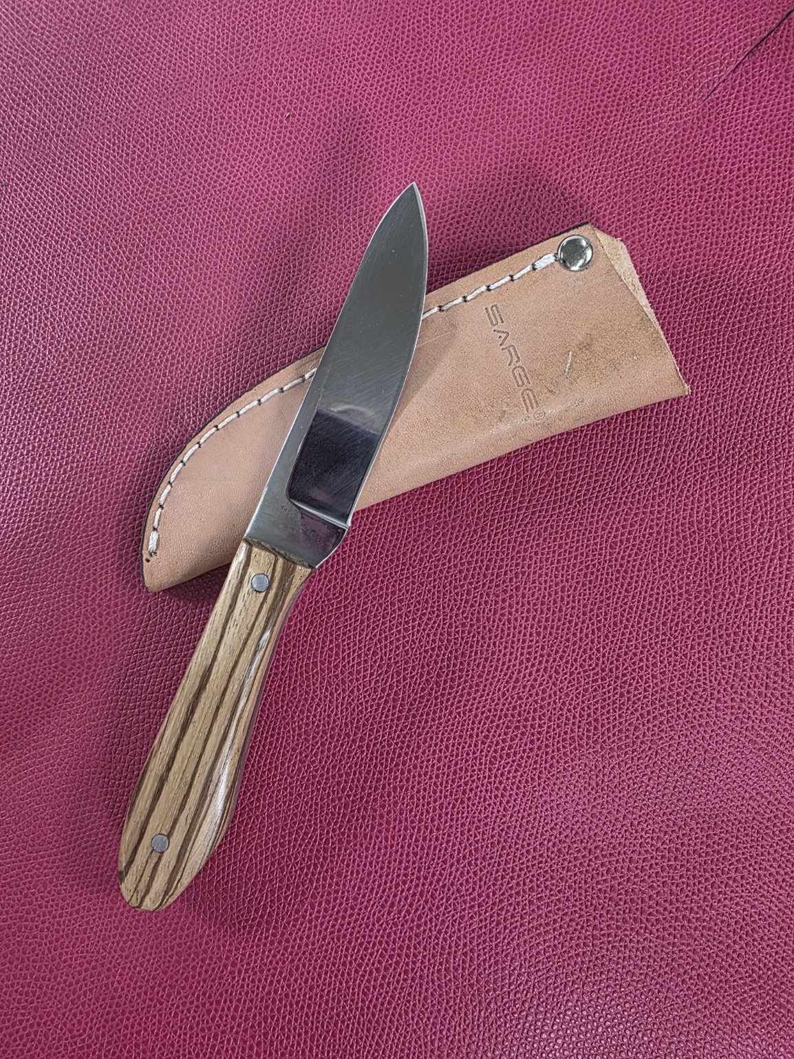 Zebrawood handled pocket knife