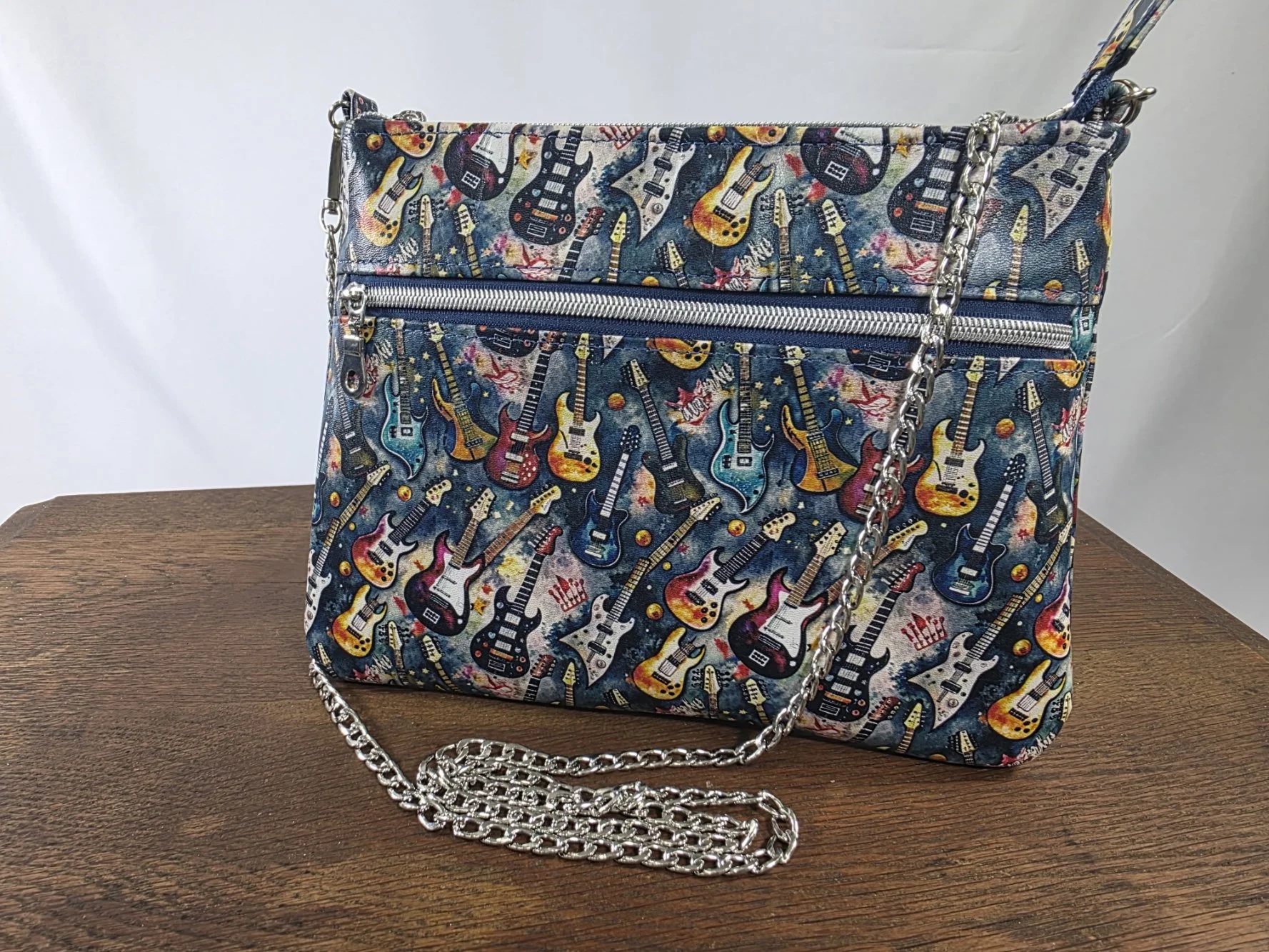 Leather Purse Guitar Print - Pouchette