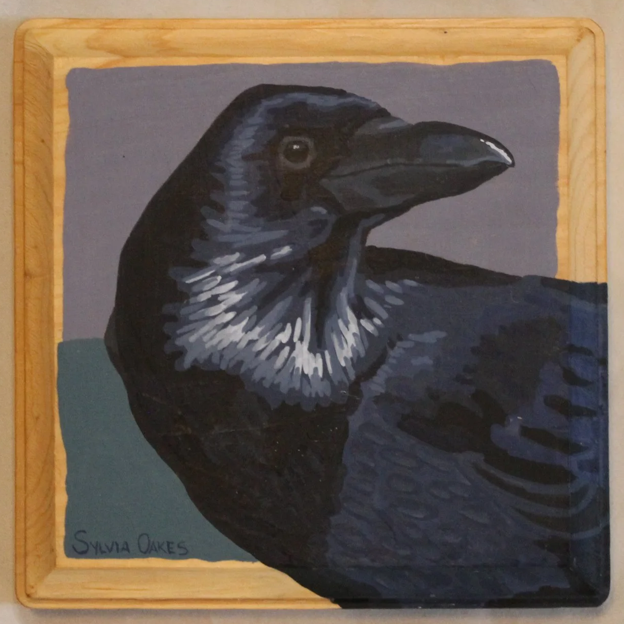 Raven in Blue
5 x 5 in.
Wax Sealed Gouache on Wood