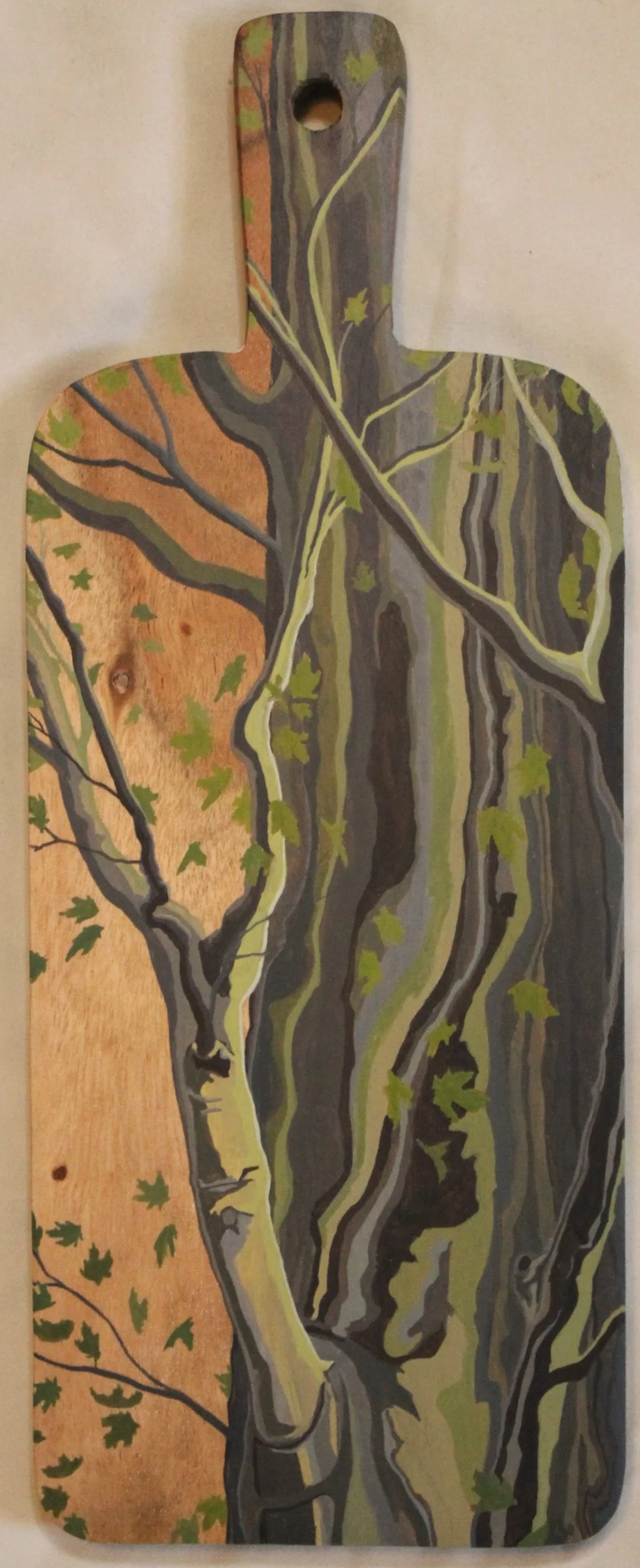 Bark and Leaves
13 x 5 in.
Wax Sealed Gouache on Wood