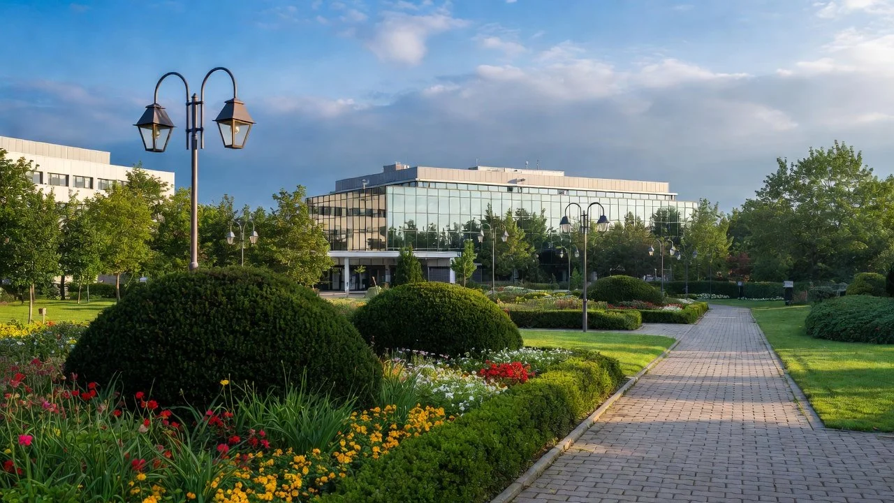 A hospital garden