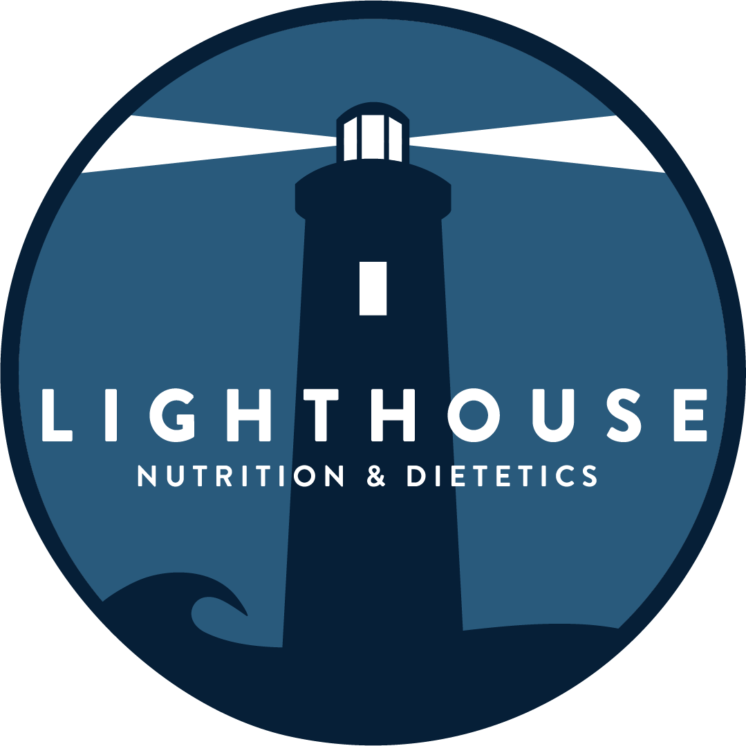 Logo of Lighthouse Nutrition & Dietetics with a lighthouse illustration