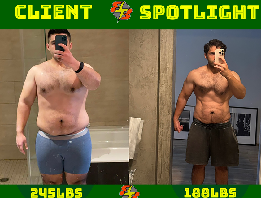 Before and after nutrition coaching results