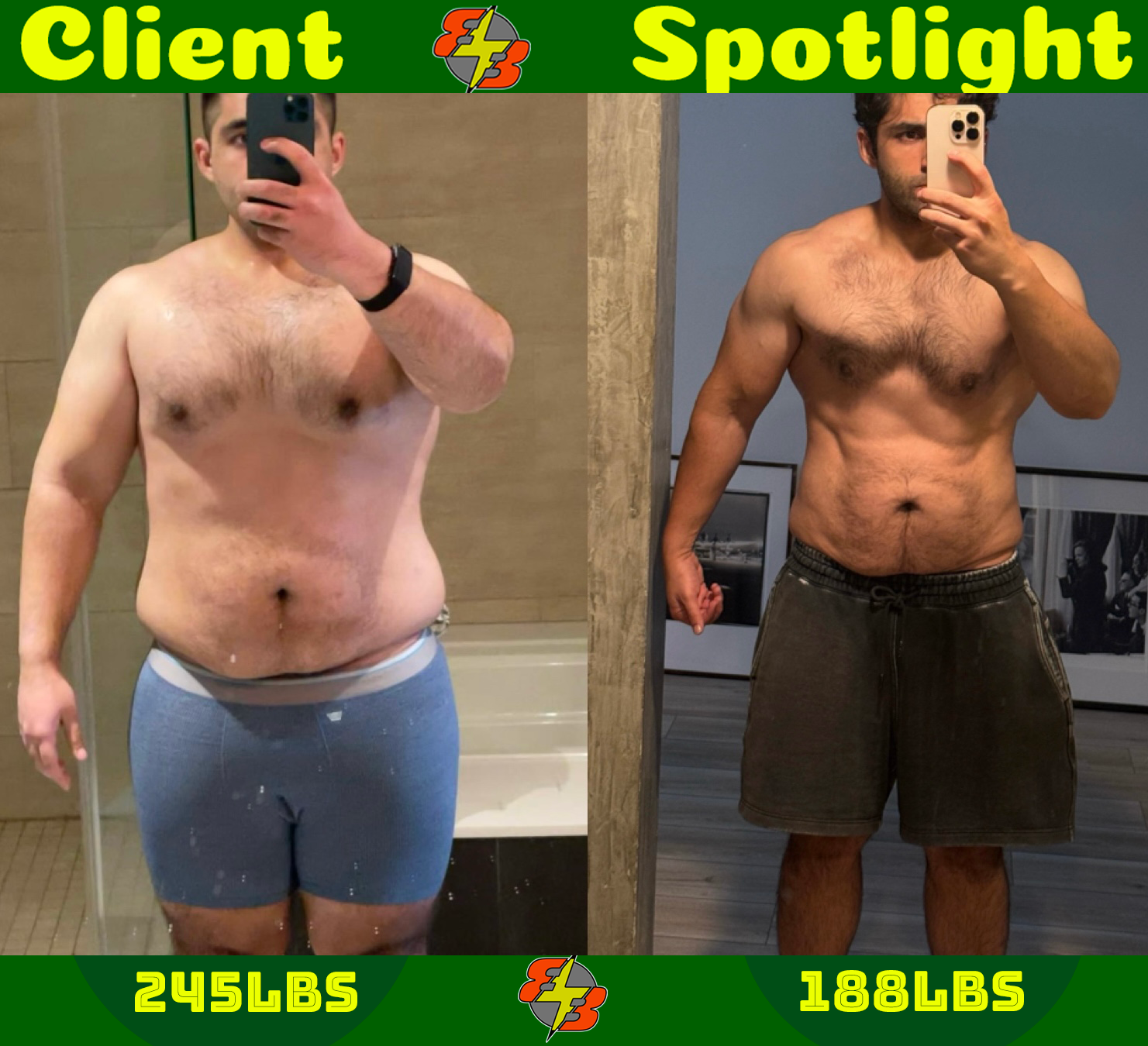 BB Nutrition client before and after weight loss transformation