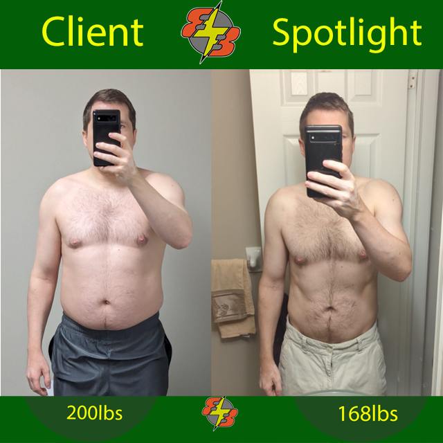 BB Nutrition client before and after weight loss transformation