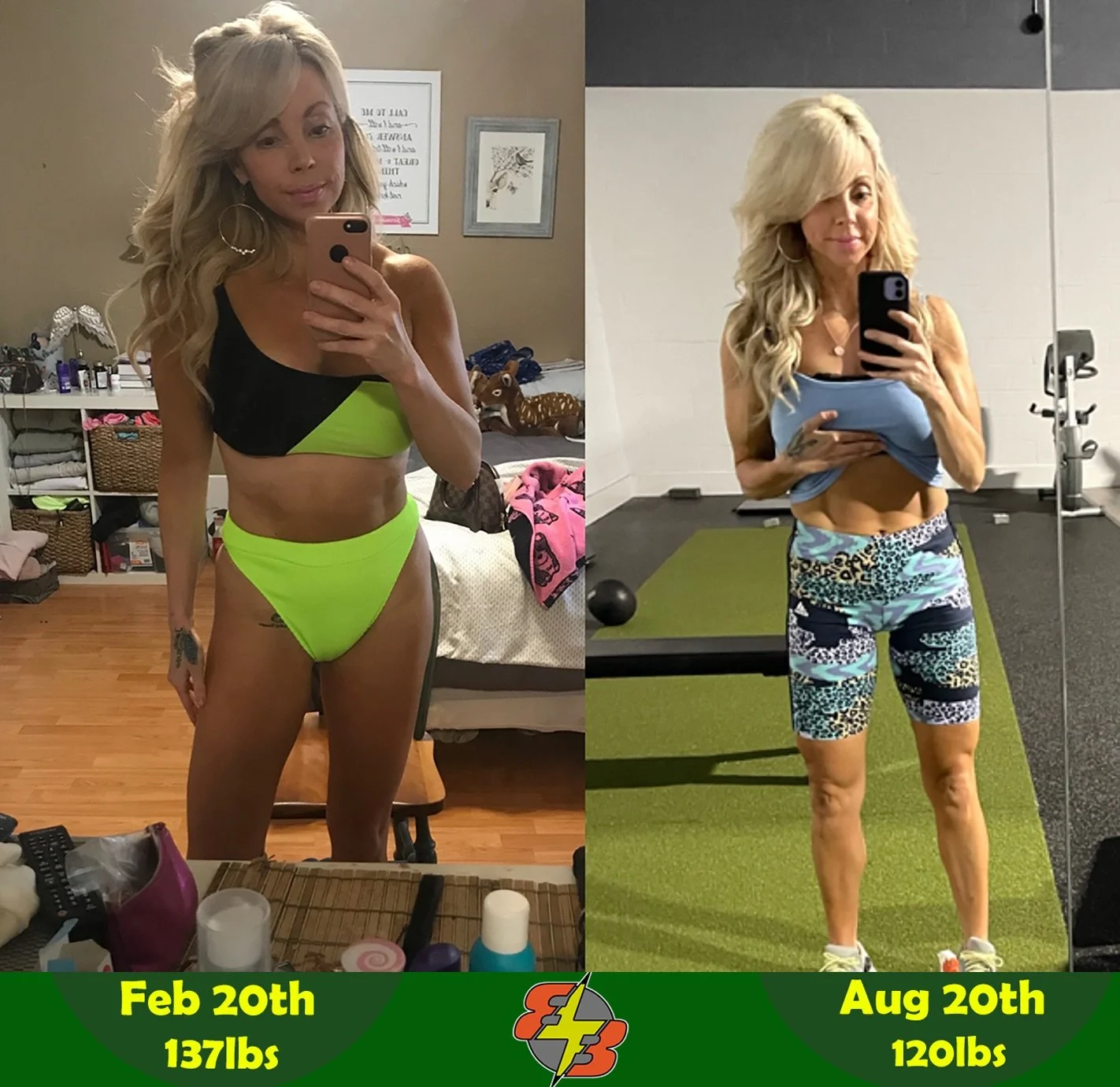BB Nutrition client weight loss transformation