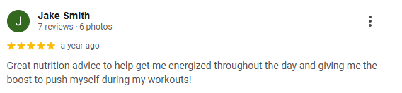 Client review of BB Nutrition personalized coaching
