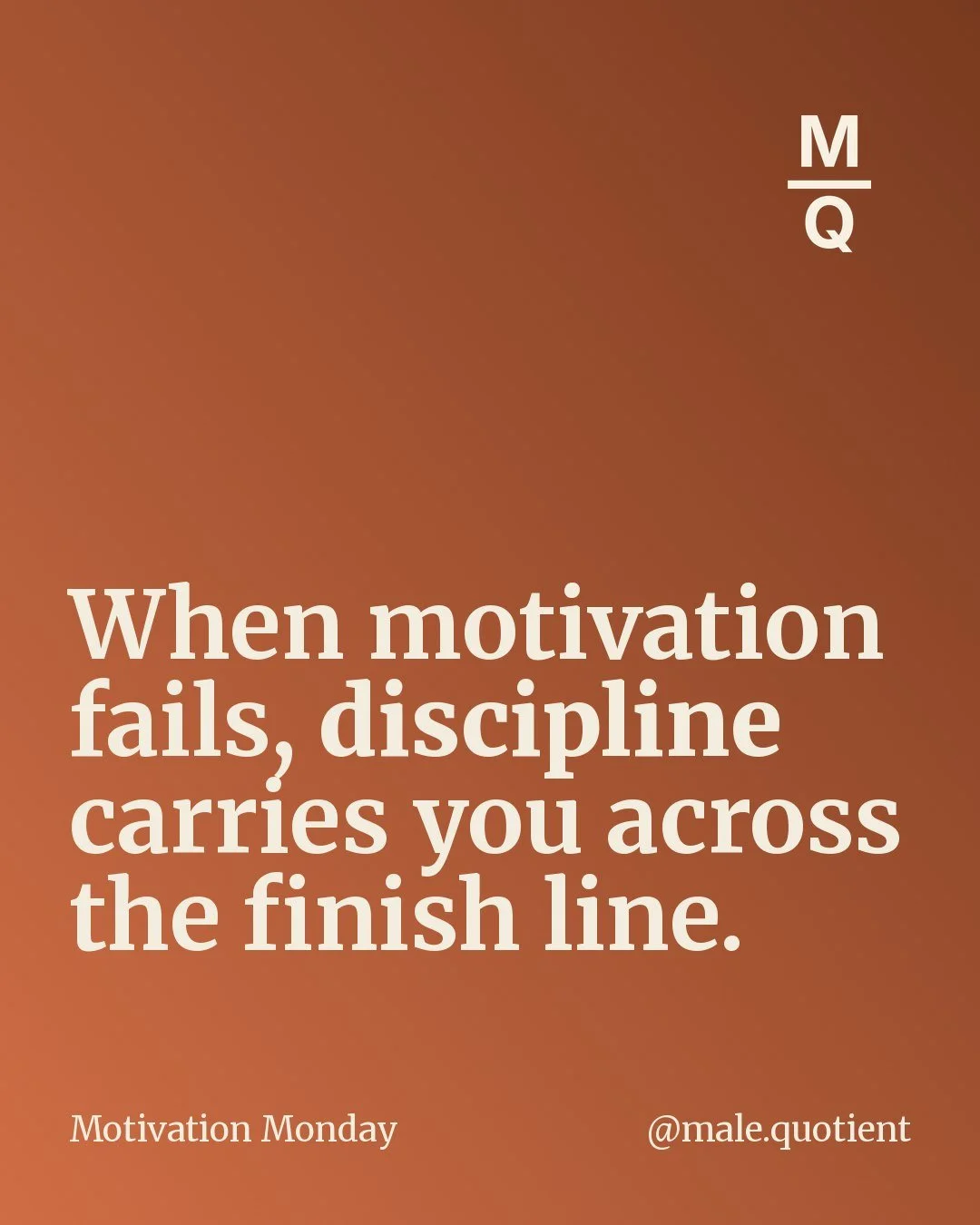 Motivation Monday.

Some weeks you'll feel motivated. Other weeks you'll have a case of the Mondays. Discipline can make all the difference.

Have a great week ahead. ✨