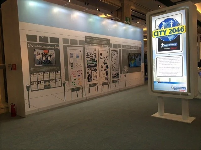 Michelin — City 2046 exhibit graphics and display.