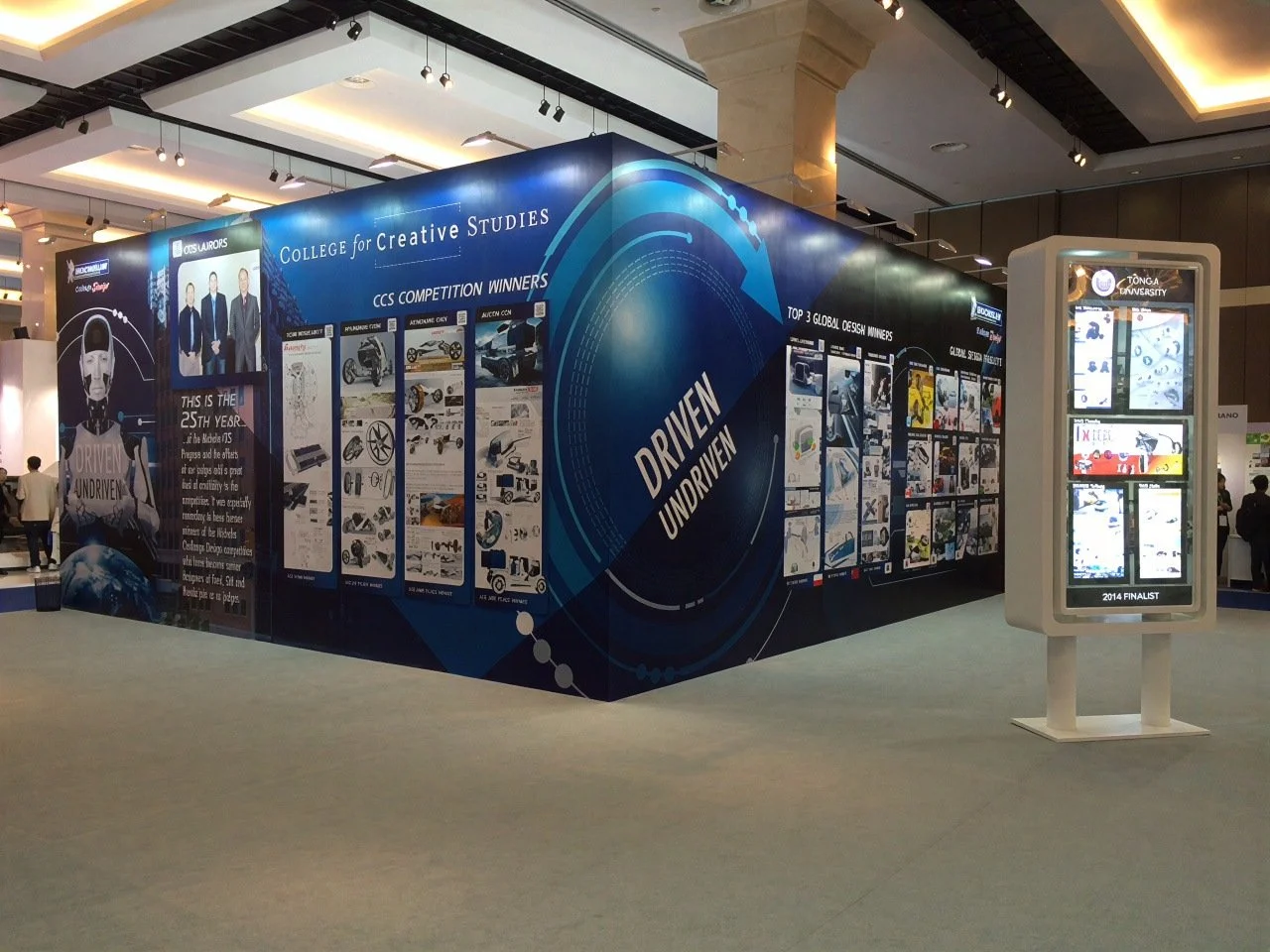 Michelin — exhibit graphics and information display, corner view.