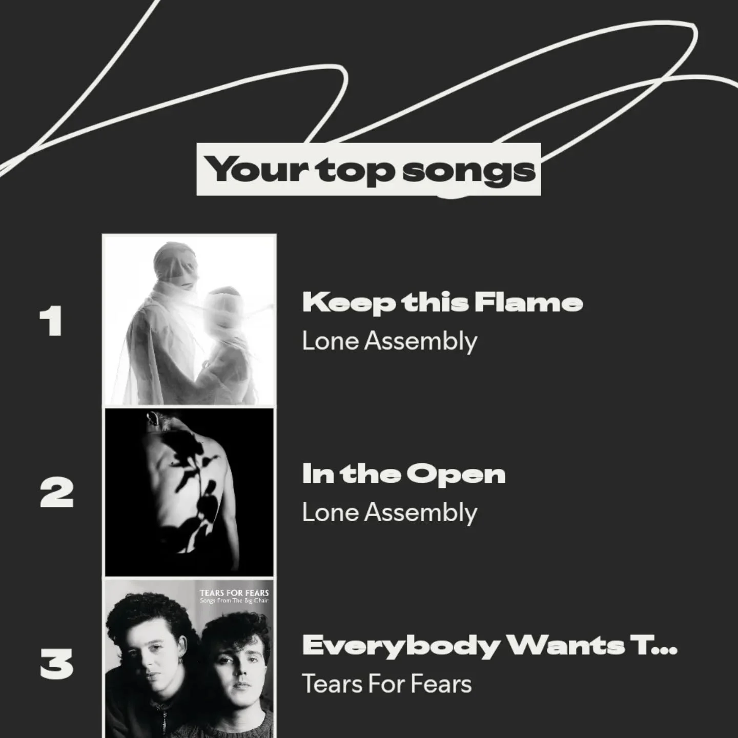 A lot of the same....some new stuff...including @loneassembly , who you all should be listening to NOW...thankful for all the podcasts that keep me sane throughout the year, and another year of Spotify proving that I listen to 4 songs on repeat for t