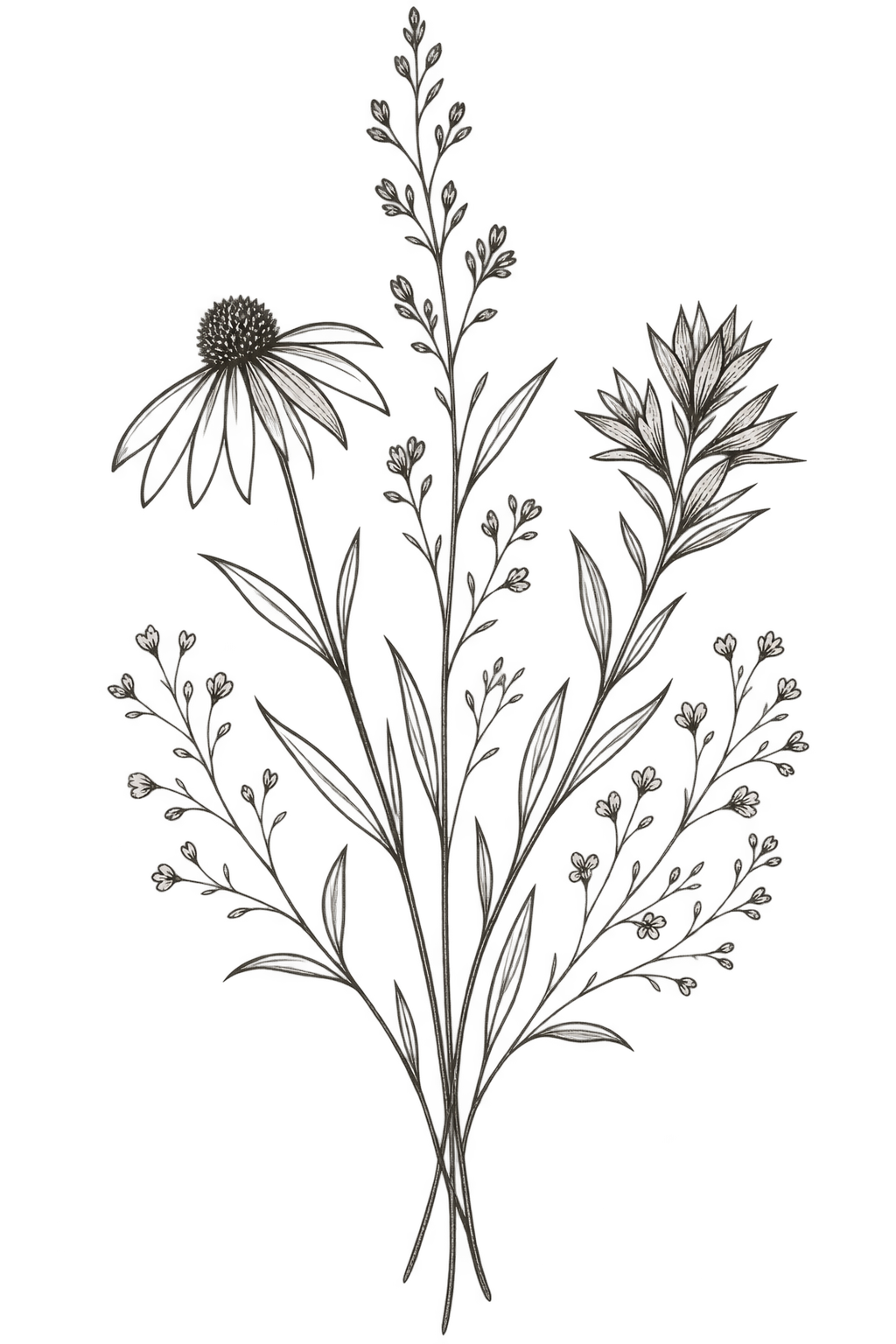 Botanical illustration of Colorado wildflowers.