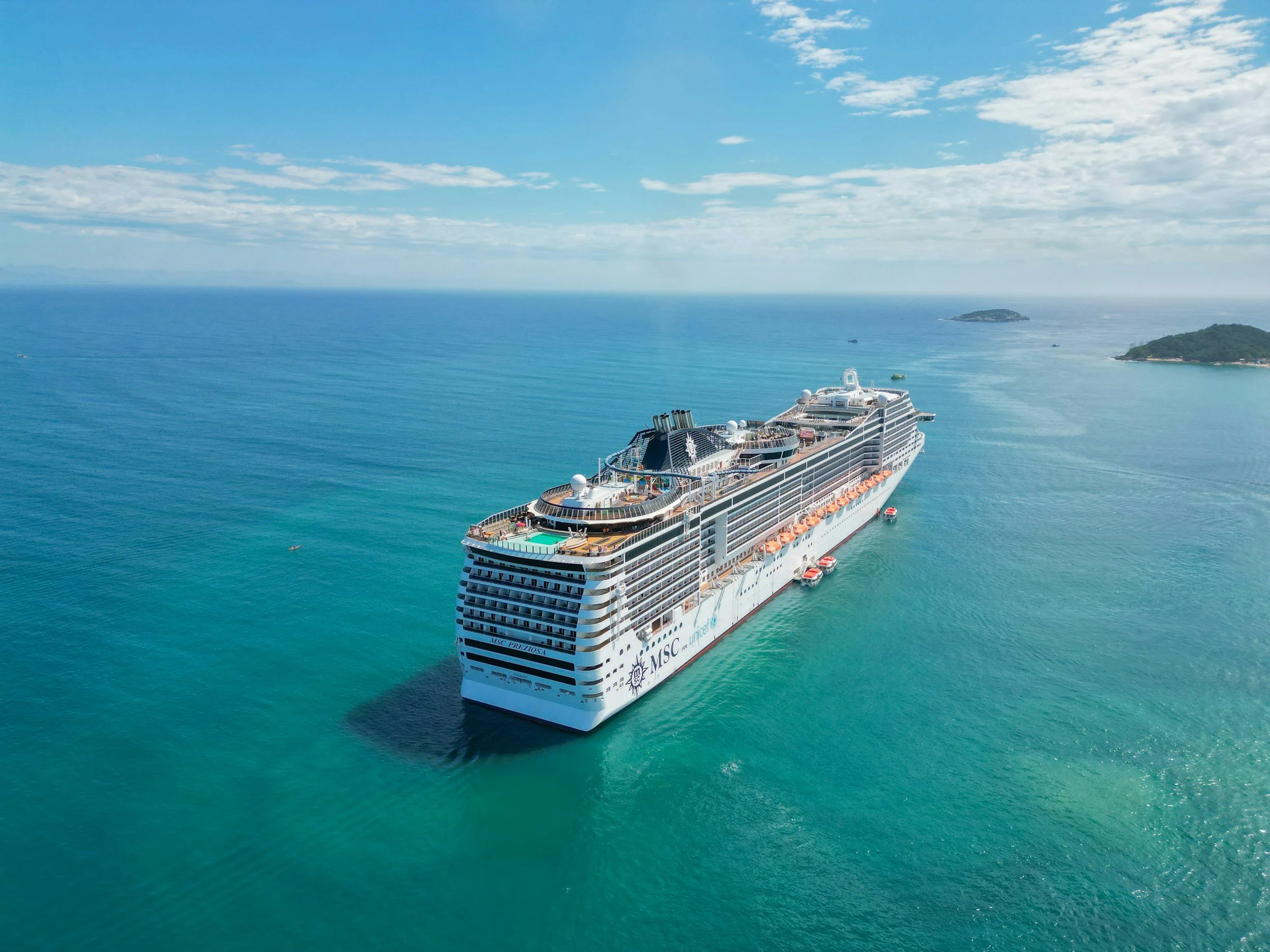 Cruise ship in the ocean