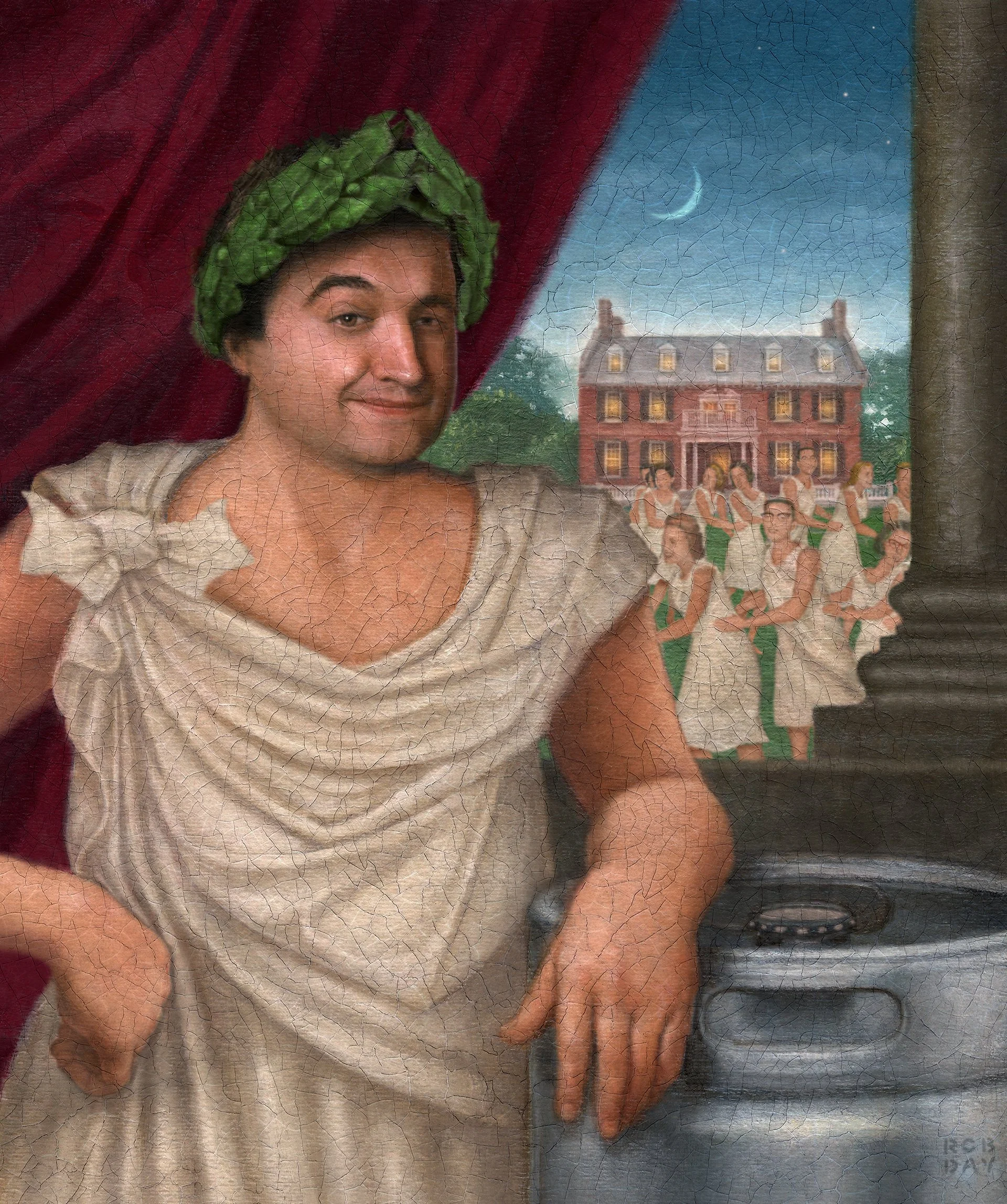 Illustration of John Belushi for a book designed for Darmouth College, New Hampshire. In celebration of the school’s 250th anniversary, the Dartmouth publication highlights the work of the school’s distinguished alumni. Included is Chris Miller (Clas