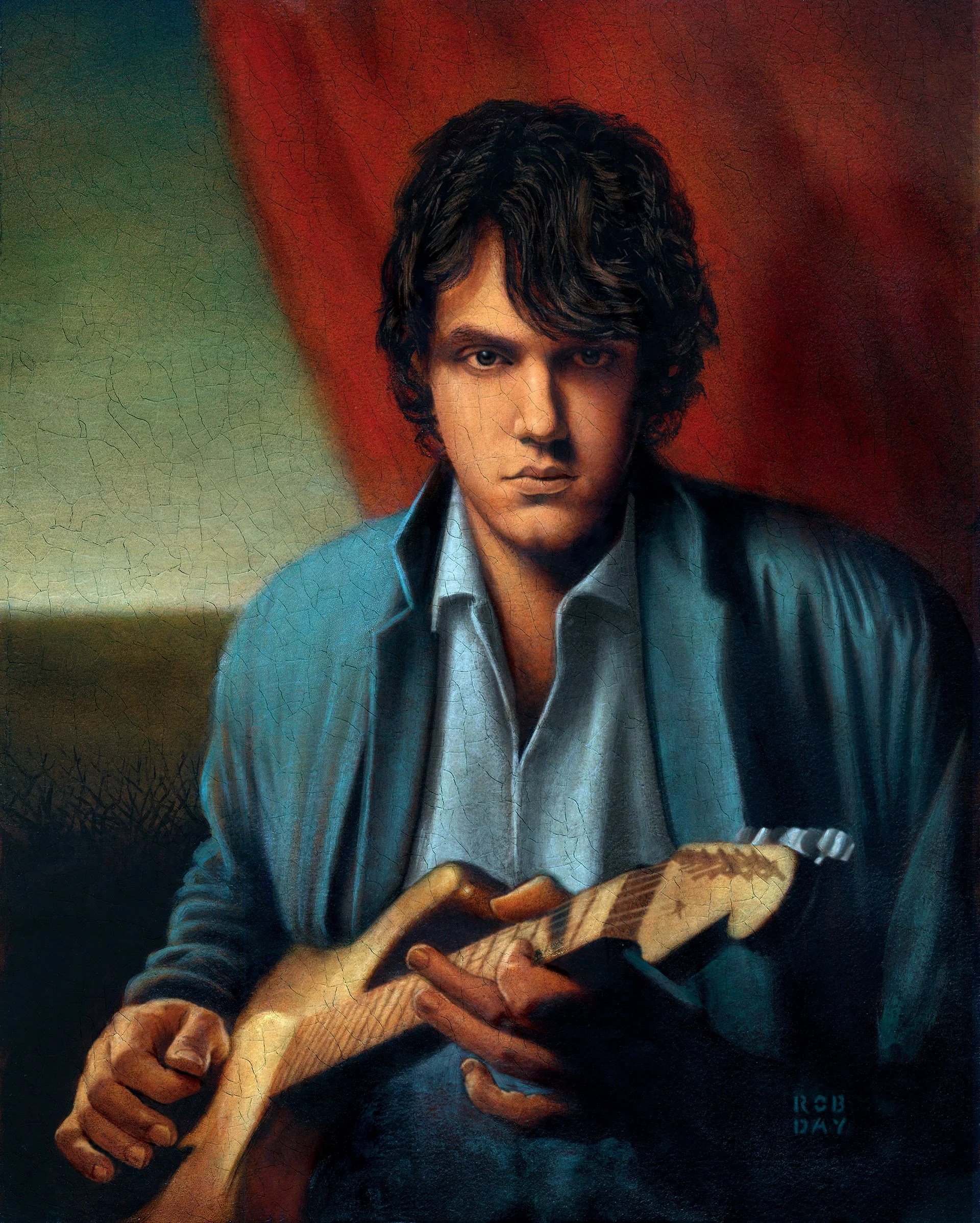 Portrait of John Mayer, oil on gessoed archival paper 18"x24", commissioned by the Recording Academy for the 49th Grammy Awards