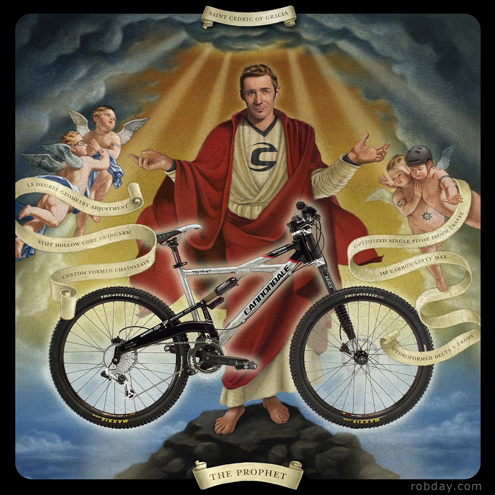 Oil & digital illustration commissioned by Cannondale Bicycles to promote a new mountain bike