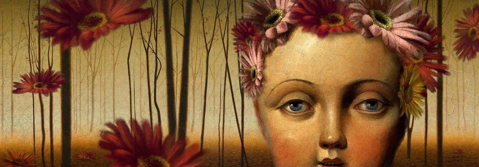 Dryad, oil & mixed media, 7.5” X 21.5”
