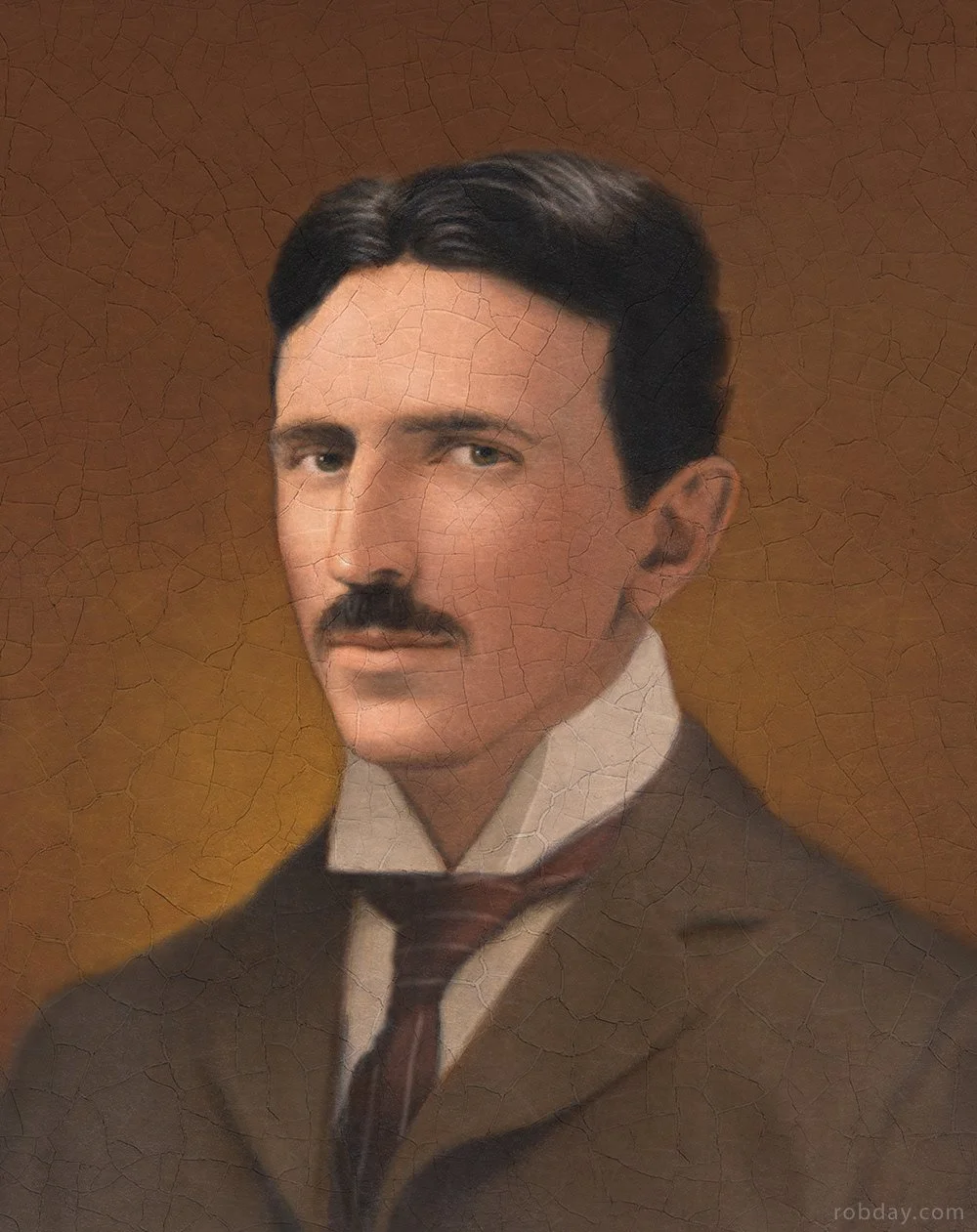 Nikola Tesla, oil on paper, 8"x10" Commissioned by Amgen, Inc., Sold