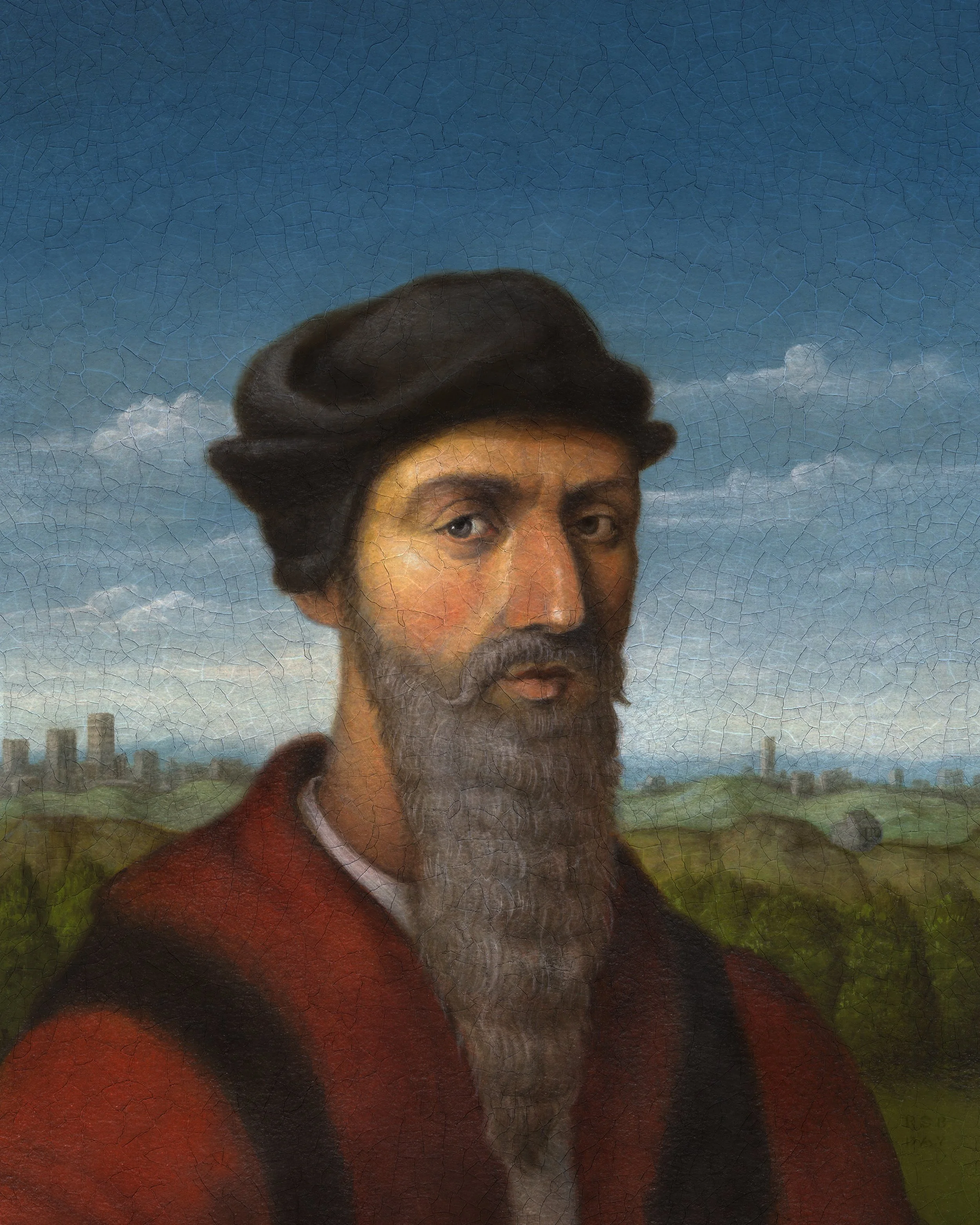 Portrait of theologian, John Calvin created for a cover illustration for Christianity Today. Oil on paper, 10"x15"