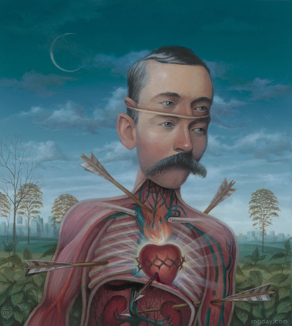 Saint Sebastian, 14.5"x17", oil on paper, collection of the Indiana State Museum