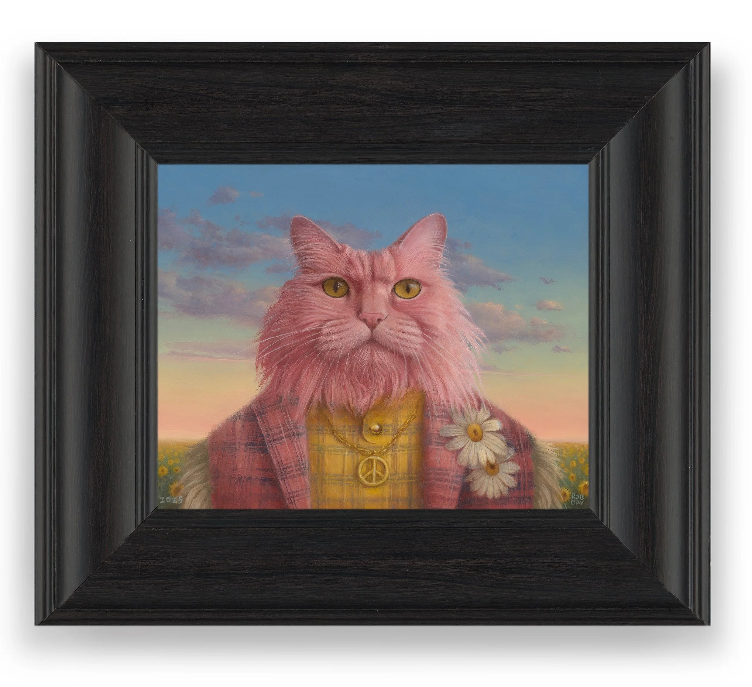 Peacecat2, oil on panel, Sold
