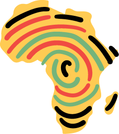 Stylized map of South America with colorful fingerprint pattern overlay.