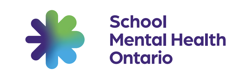 Logo with a multi-colored asterisk symbol next to the text 'School Mental Health Ontario' in purple.