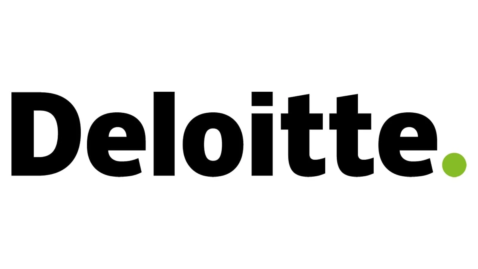 The Deloitte logo with black text and a green period.