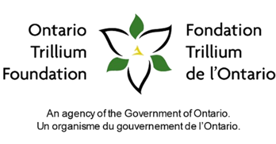 Logo of the Ontario Trillium Foundation with a stylized trillium flower and bilingual text in English and French.