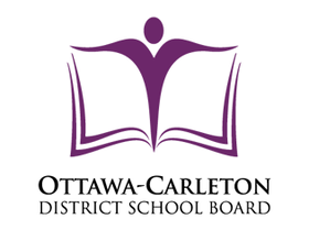 Logo of Ottawa-Carleton District School Board featuring an abstract figure and an open book.