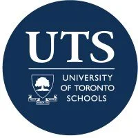 Logo of the University of Toronto Schools (UTS), featuring the university's name and a tree emblem inside a navy blue circle.