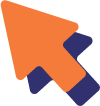 Icon of an orange computer mouse cursor arrow.