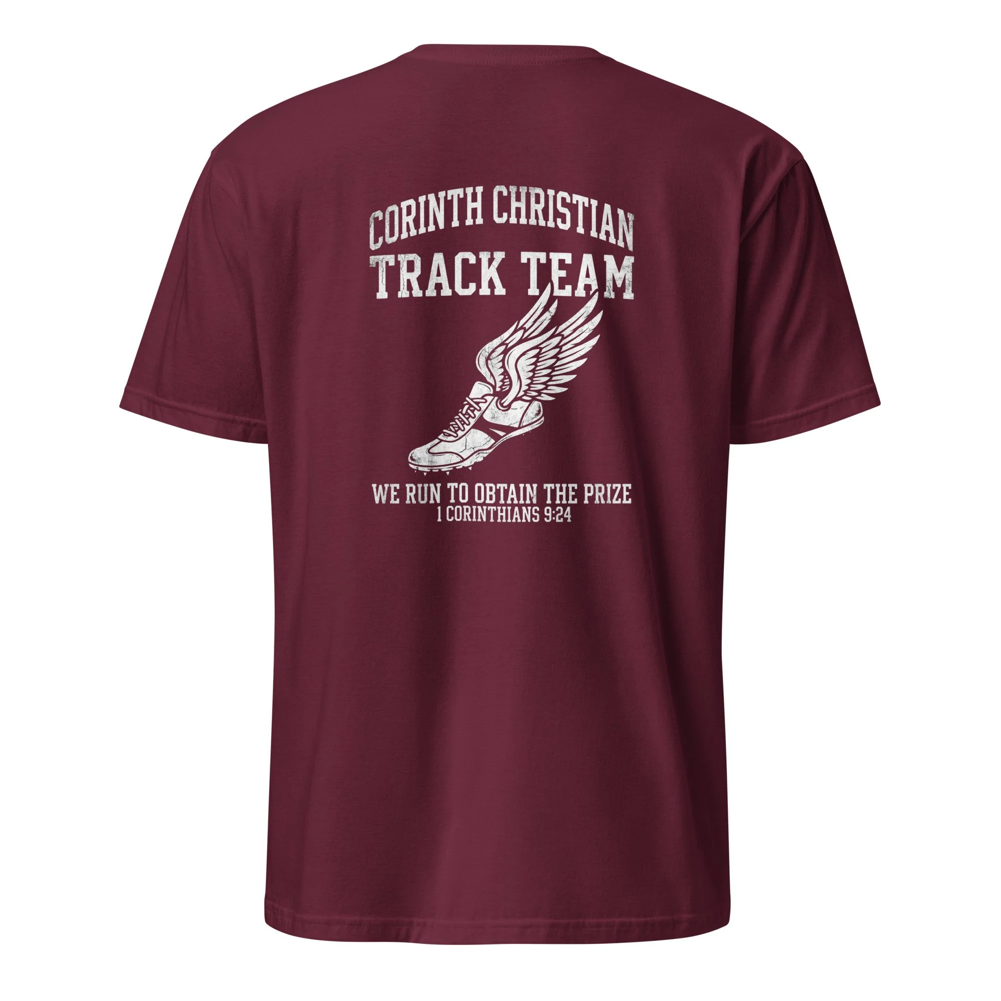 Corinth Christian Track Team Shirt - 1 Corinthians 9:24