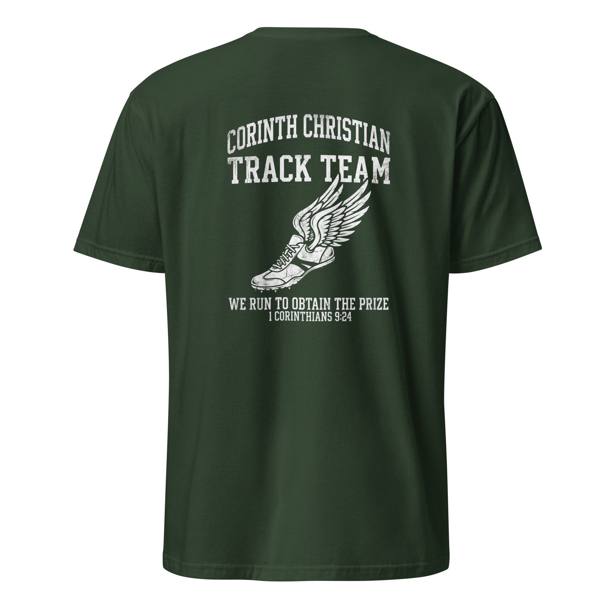 Corinth Christian Track Team Shirt - 1 Corinthians 9:24