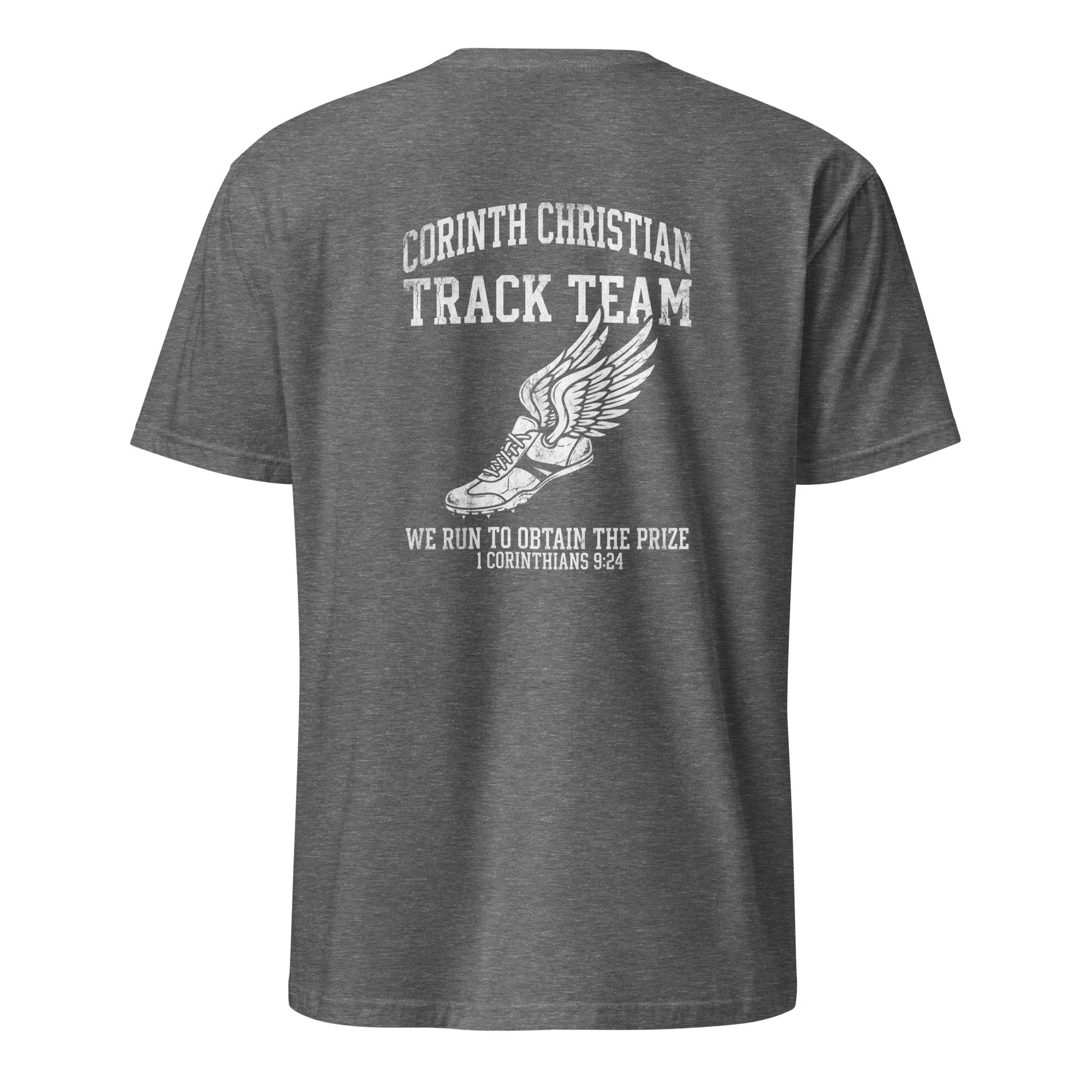 Corinth Christian Track Team Shirt - 1 Corinthians 9:24