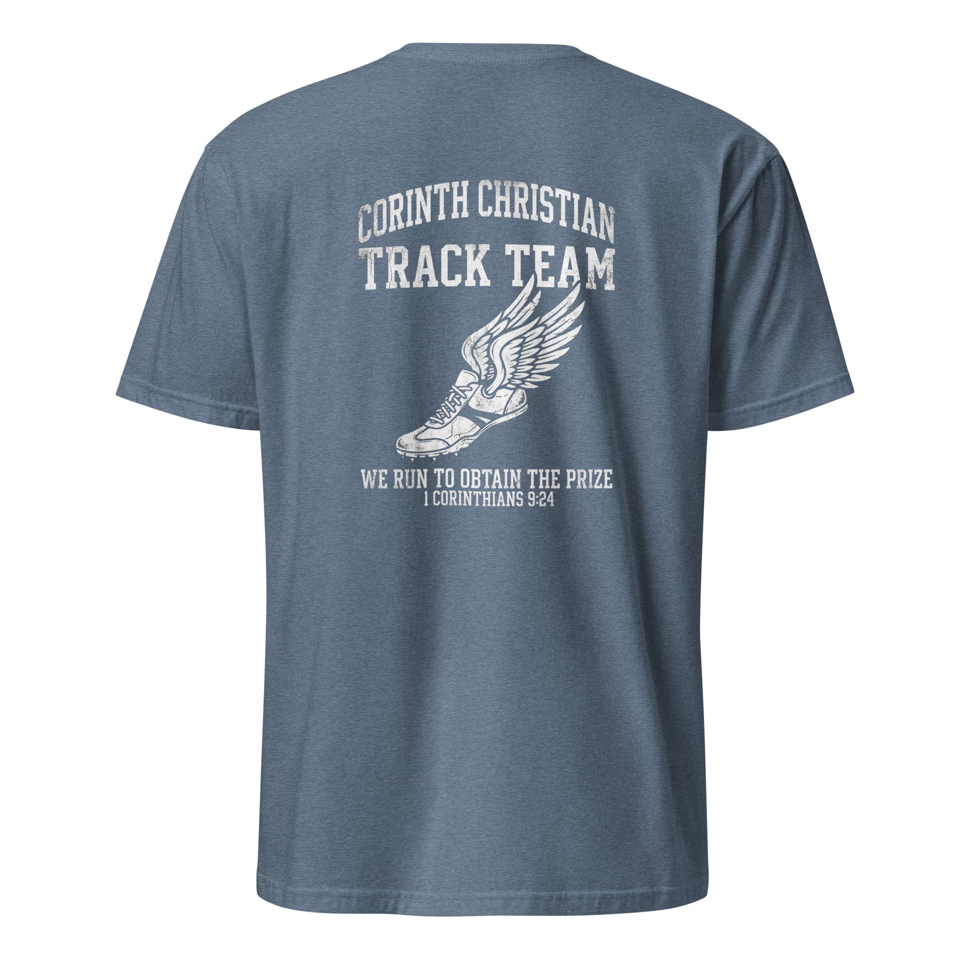 Corinth Christian Track Team Shirt - 1 Corinthians 9:24