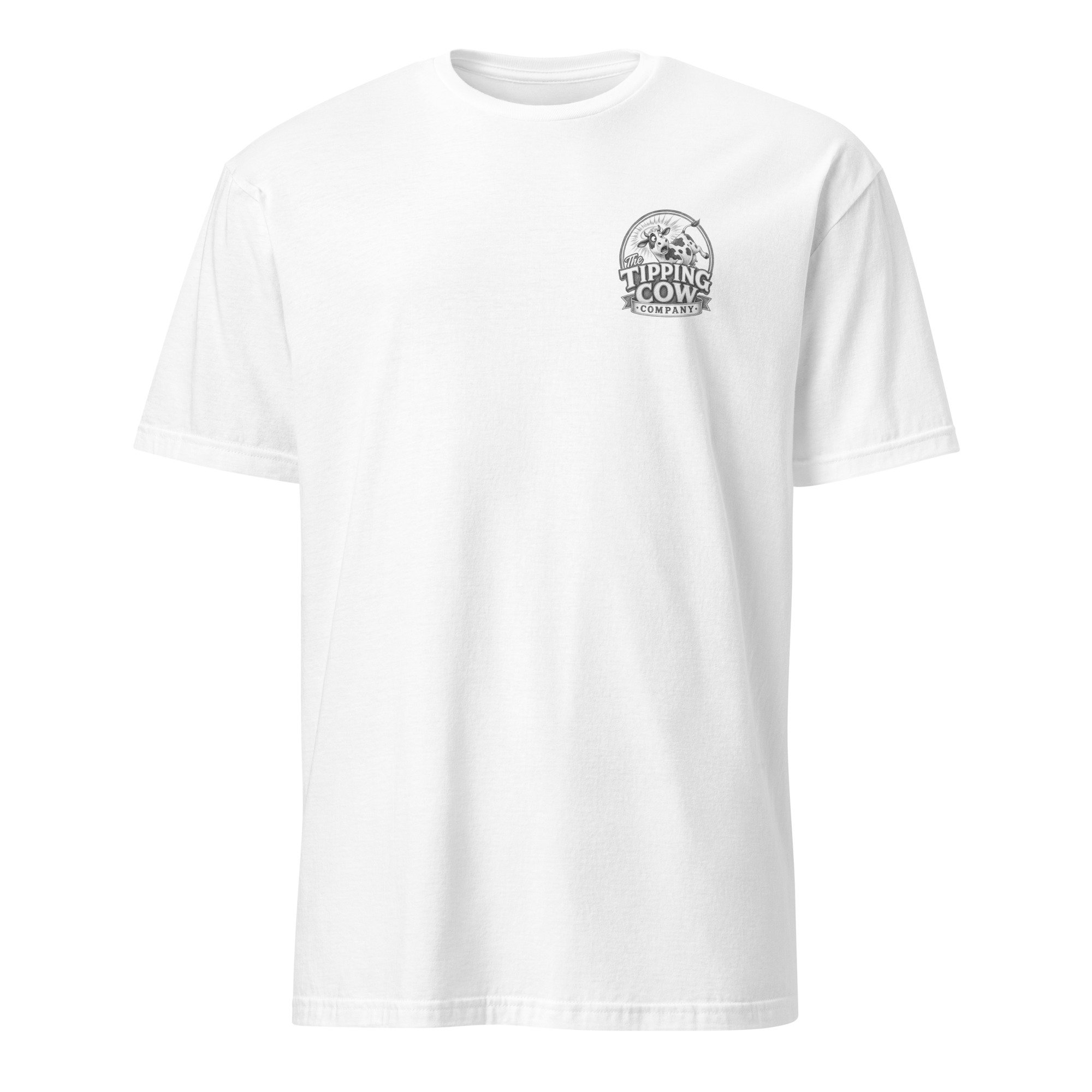 Yellowstone State Cow Tipping T-shirt in white, front view