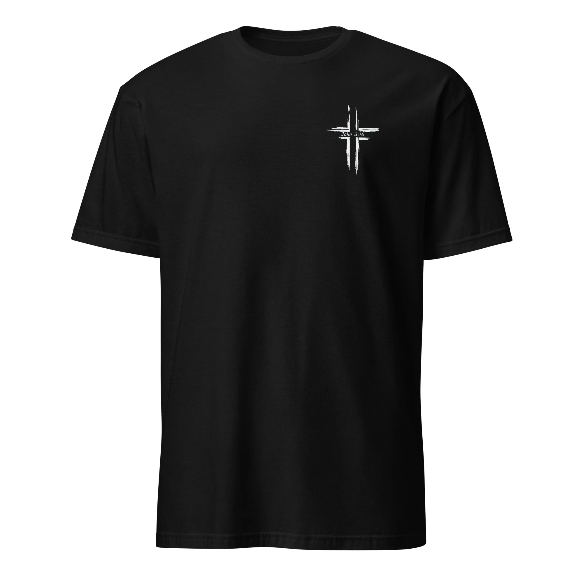 Corinth Bar and Grill shirt in black, front view