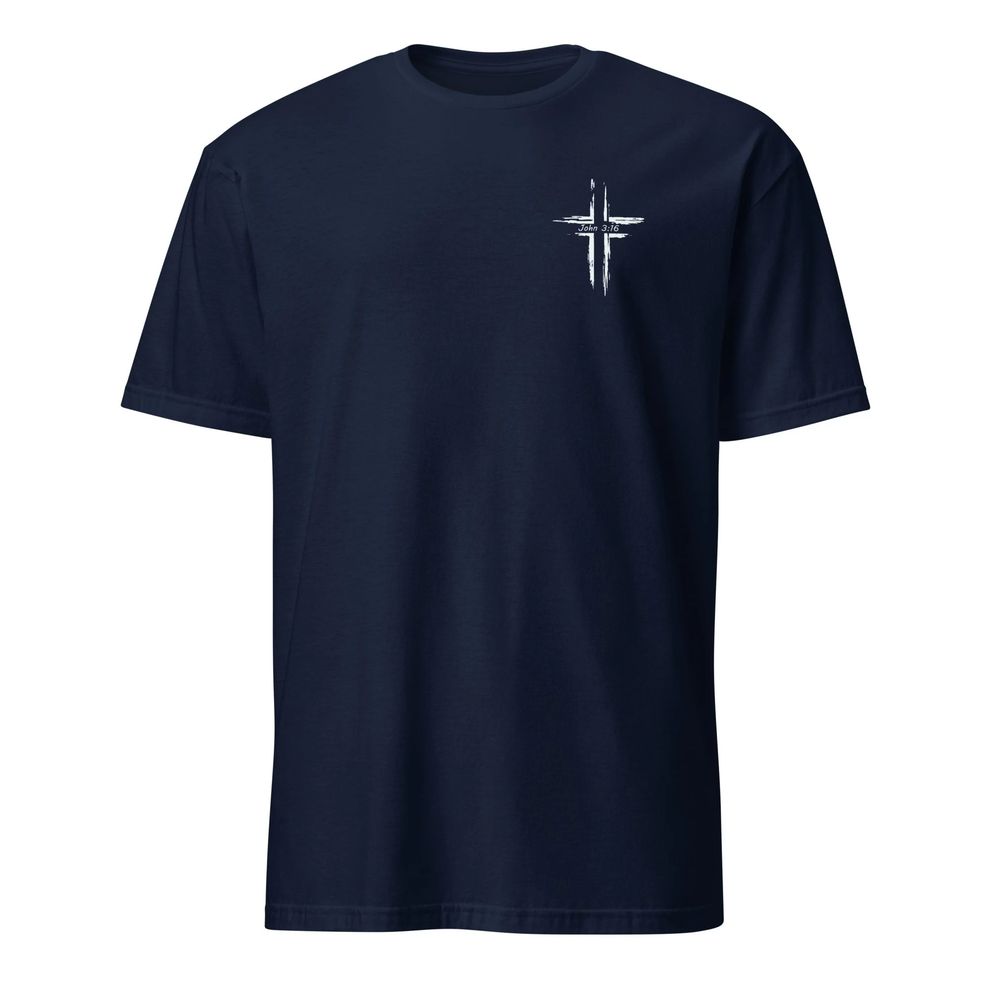 Corinth Bar and Grill shirt in navy, front view