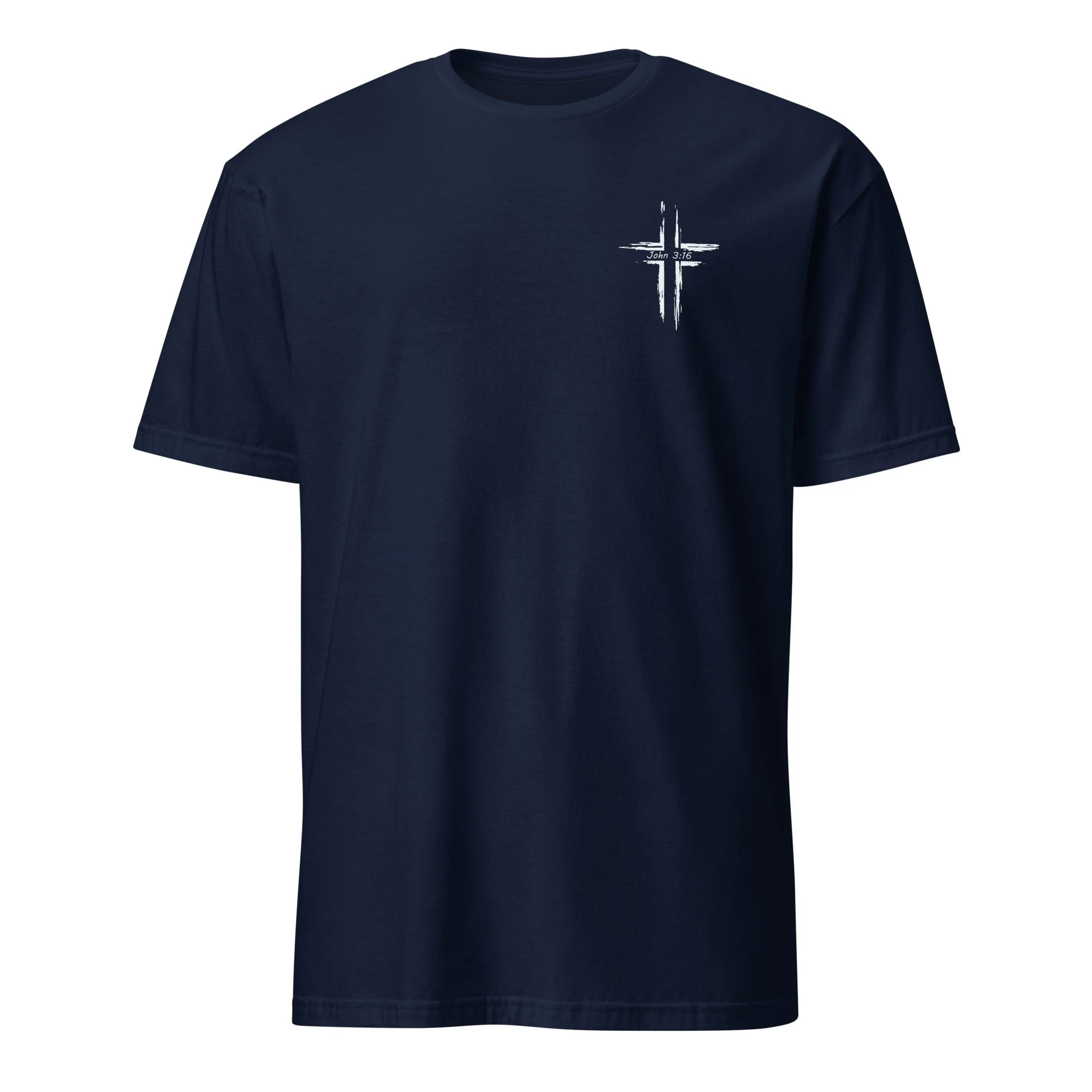 Ephesus Christian Wrestling Team shirt in navy, front view