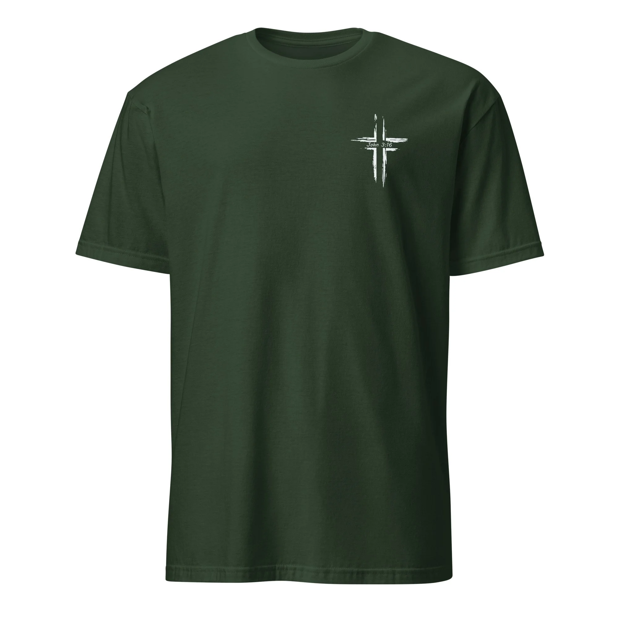 Ephesus Christian Wrestling Team shirt in forest green, front view
