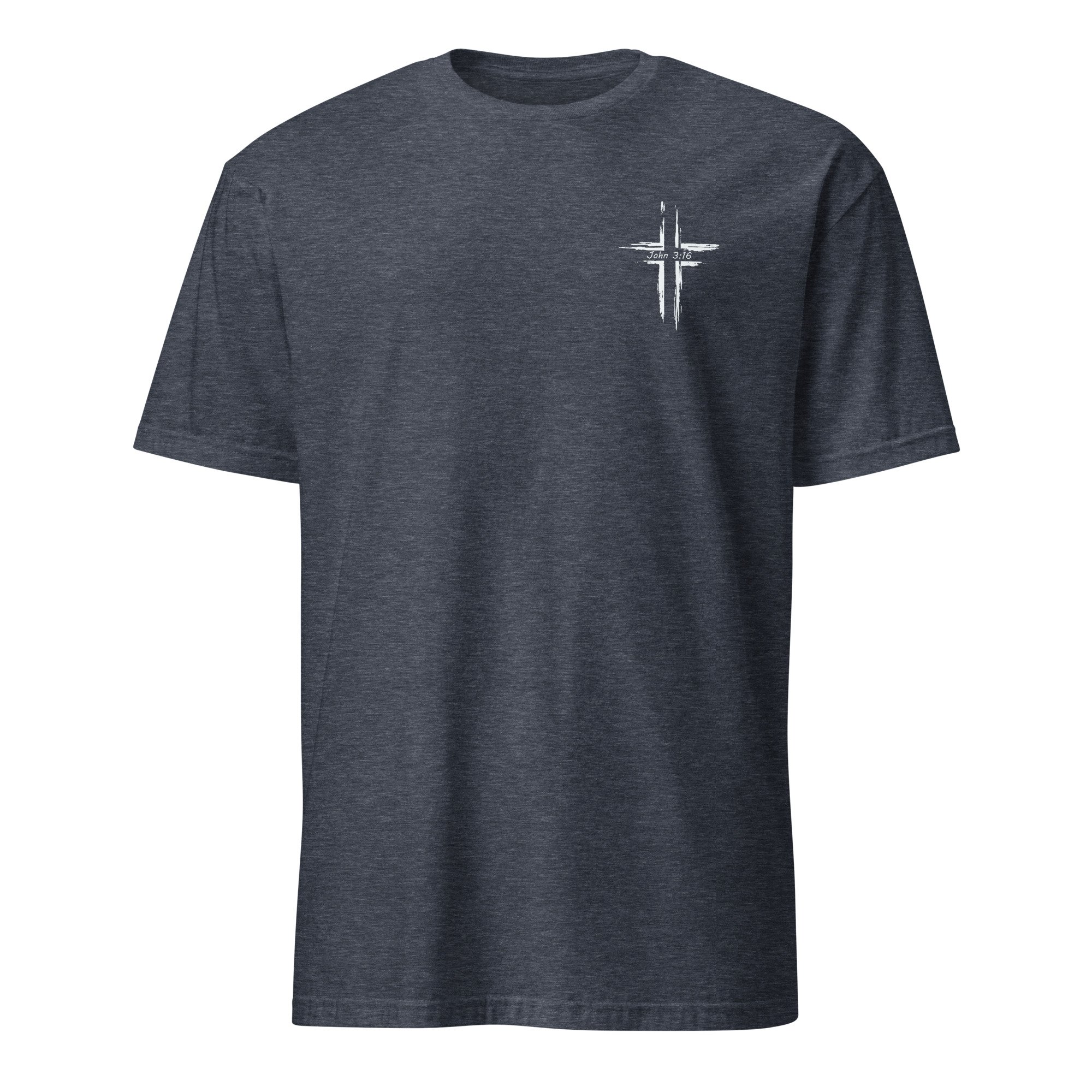 Ephesus Christian Wrestling Team shirt in heather navy, front view