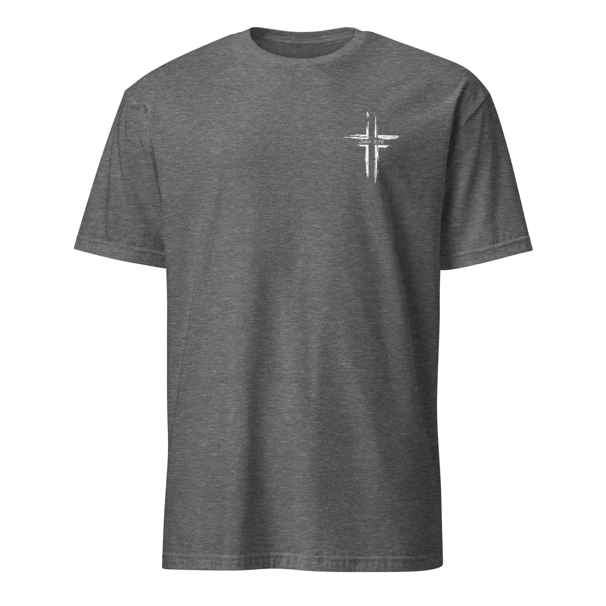 Ephesus Christian Wrestling Team shirt in graphite heather, front view