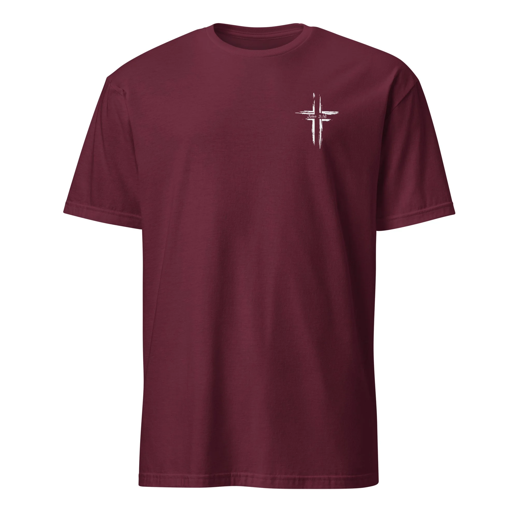 Paul's Gym Christian shirt in maroon, front view