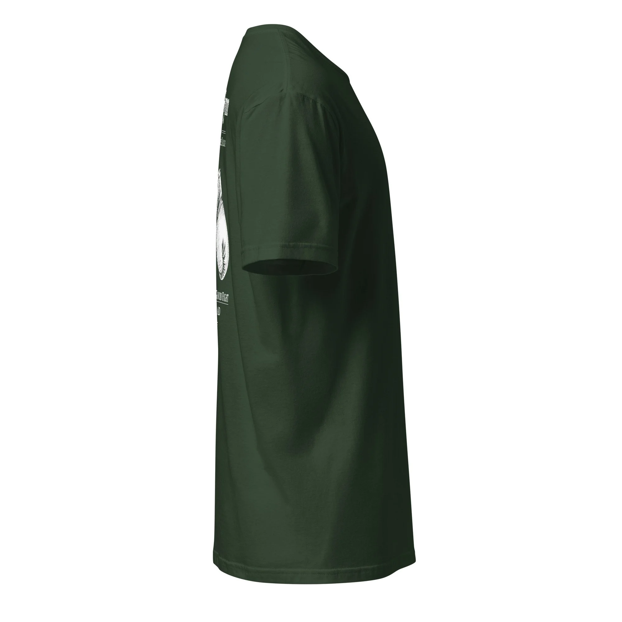 Paul's Gym Christian shirt in forest green, side view