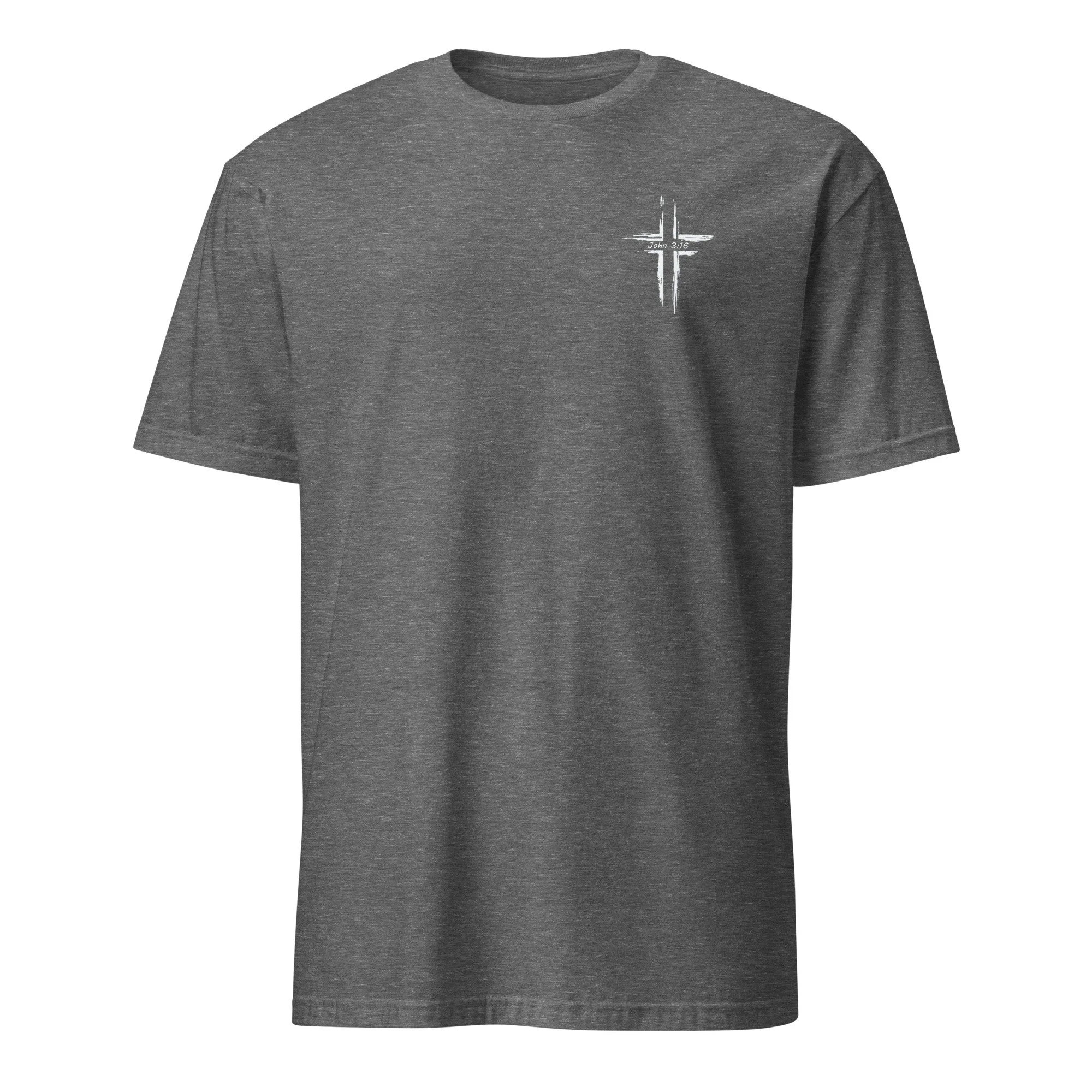 Paul's Gym Christian shirt in graphite heather, front view