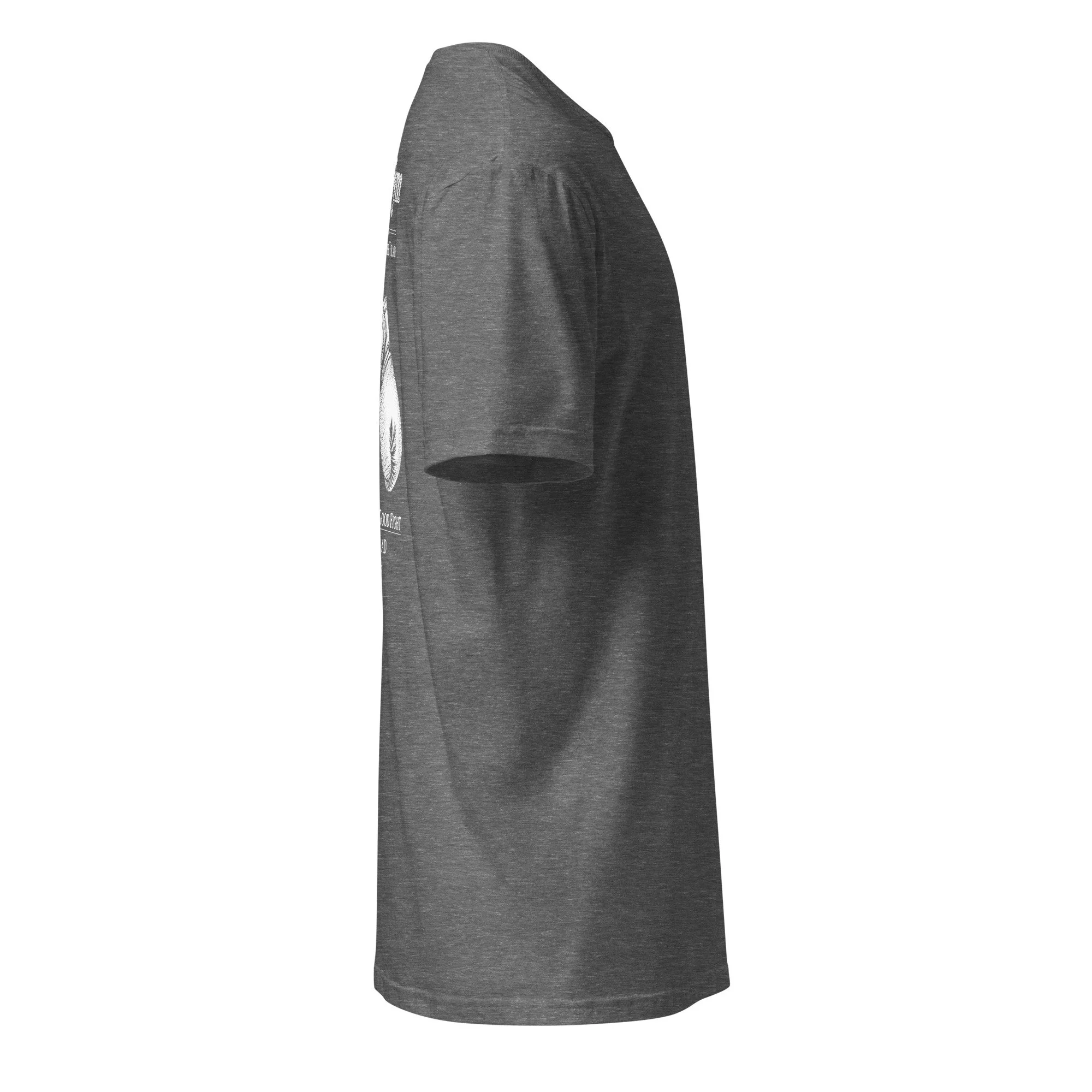 Paul's Gym Christian shirt in graphite heather, side view