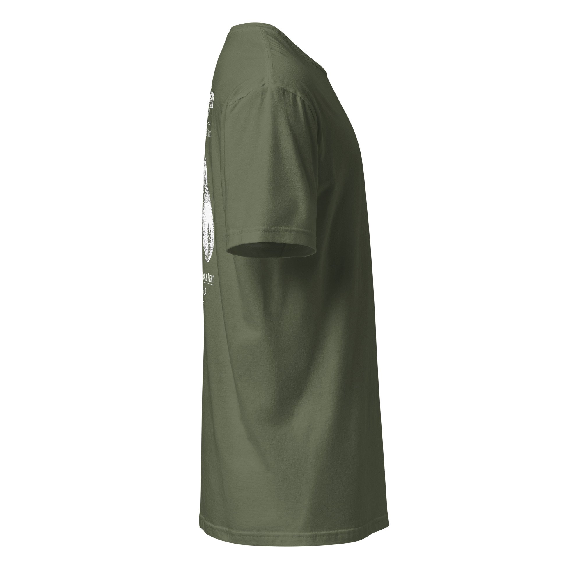 Paul's Gym Christian shirt in military green, side view