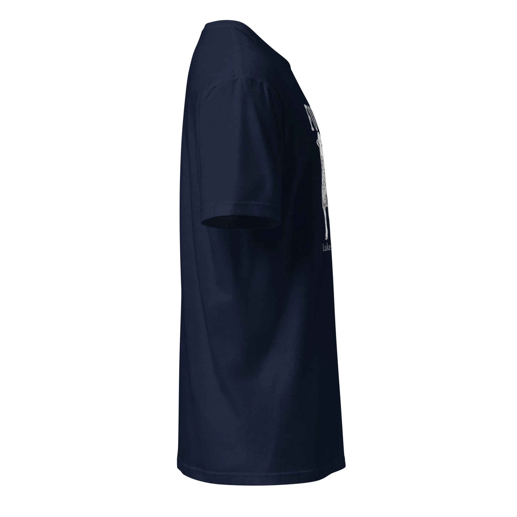 Christian Found Lost Lamb shirt in navy, side view