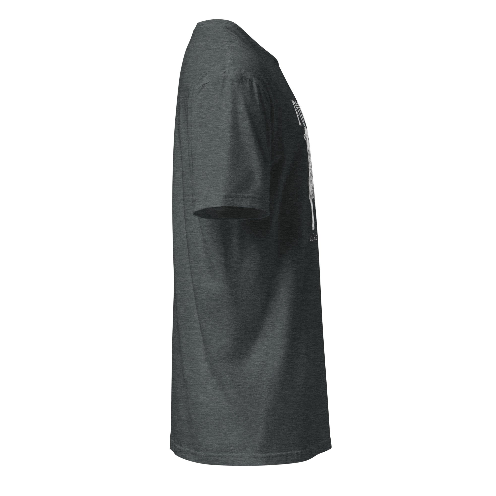 Christian Found Lost Lamb shirt in dark heather, side view
